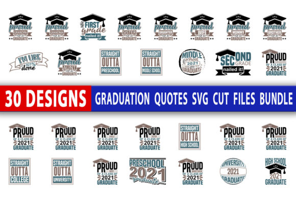 Graduation Quotes SVG Design Bundle for Crafts and Graphics